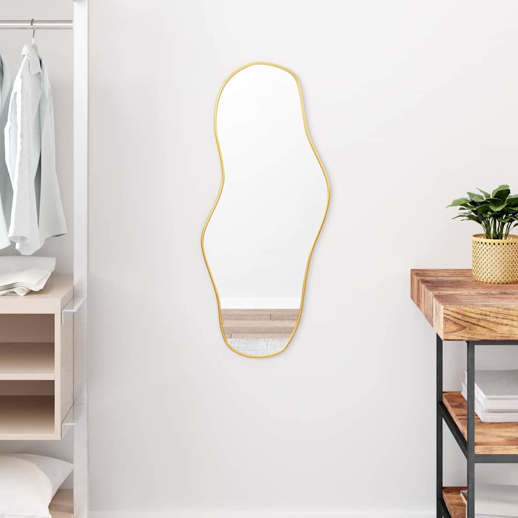 vidaXL Espejo de pared dorado 80x35 cm
