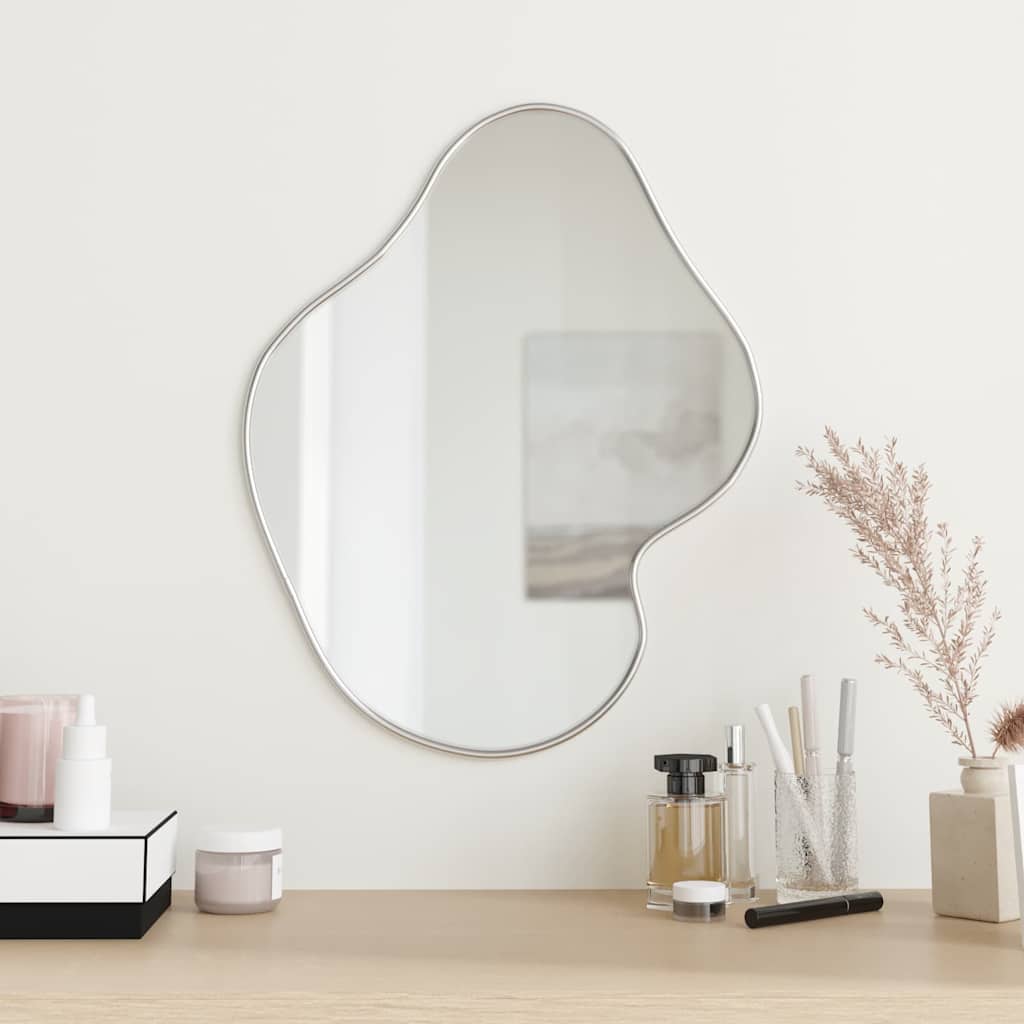 vidaXL Espejo de pared plateado 50x40 cm