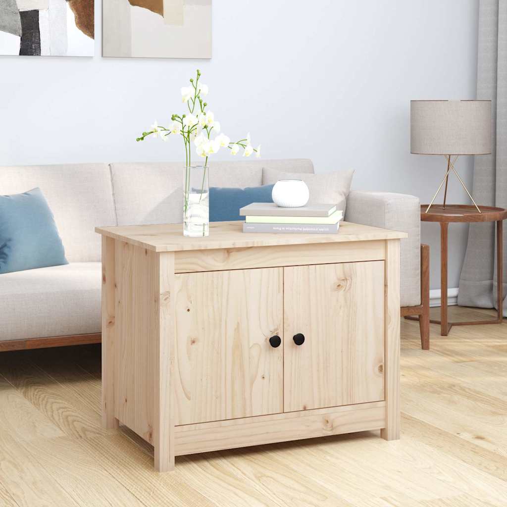 vidaXL Mesa de centro de madera maciza de pino 71x49x55 cm