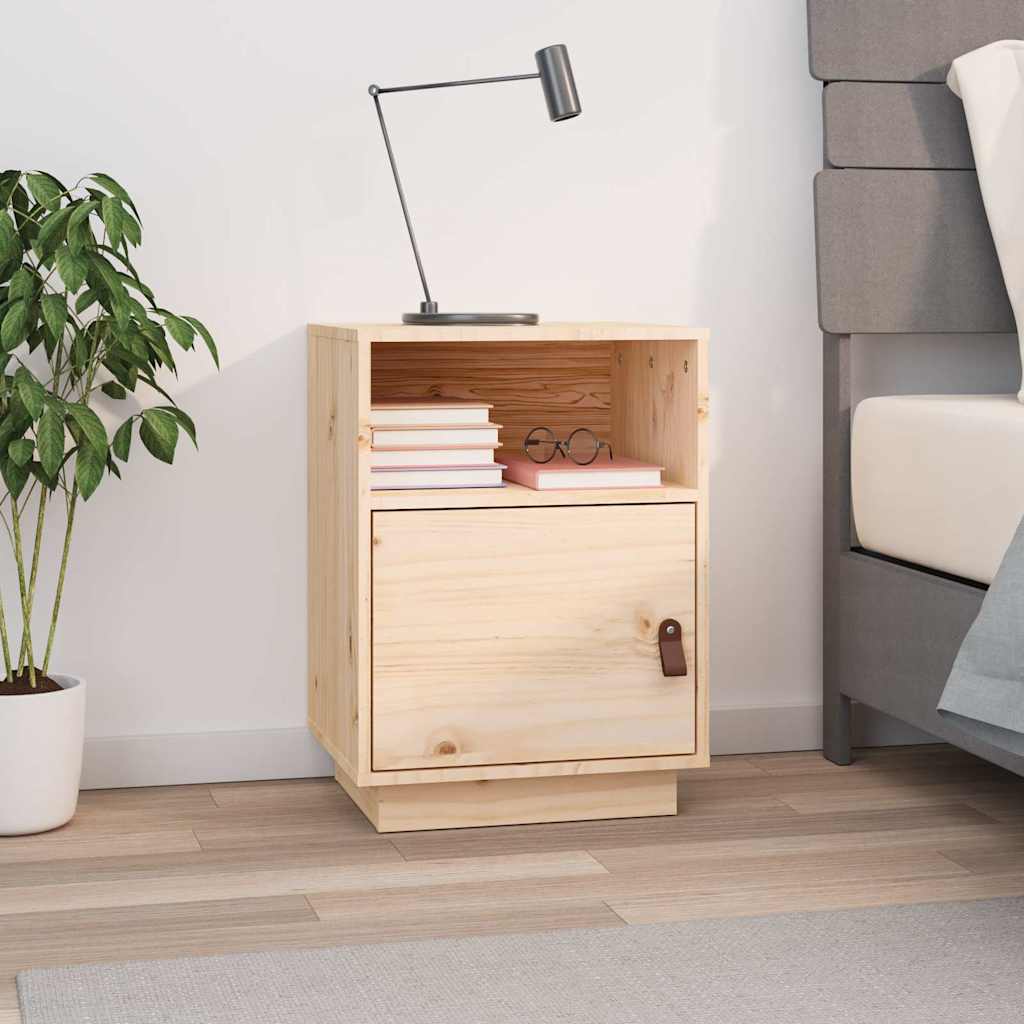 vidaXL Mesita de noche madera maciza de pino 40x34x55 cm