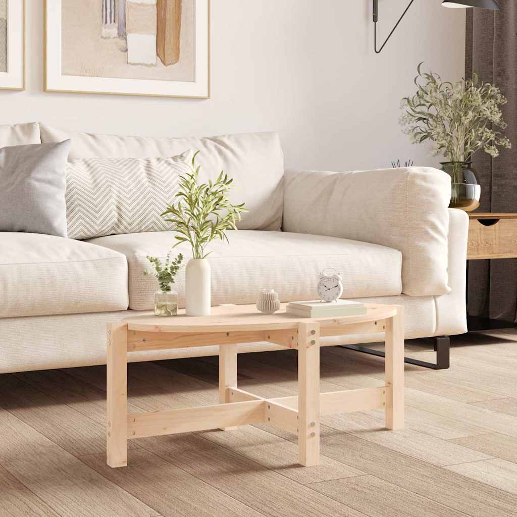 vidaXL Mesa de centro de madera maciza de pino 87x48x35 cm