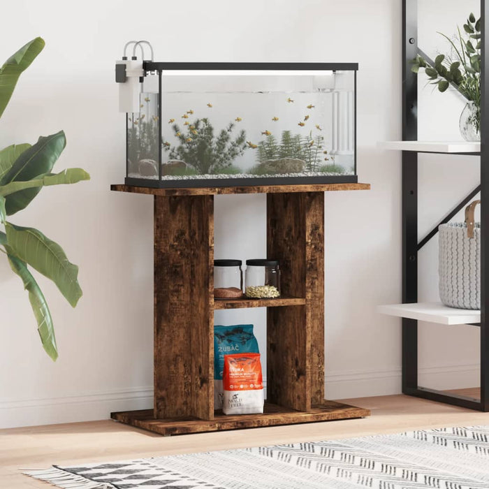 vidaXL Soporte para acuario de roble ahumado 60x30x60 cm de madera de ingeniería