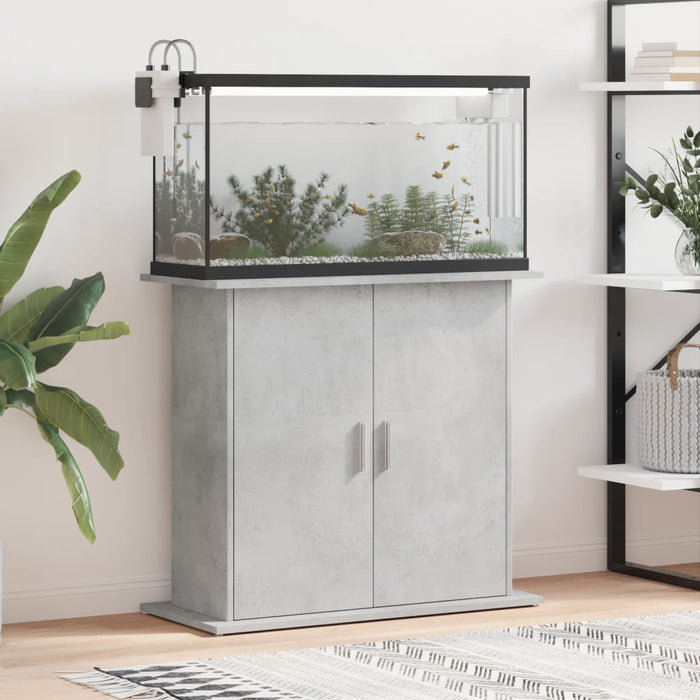 vidaXL Soporte para acuario de hormigón gris 81x36x73 cm de madera sintética