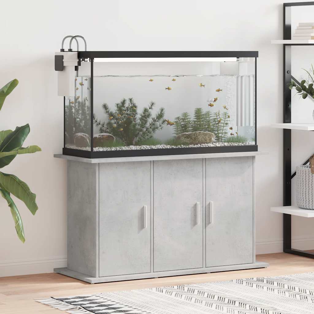 vidaXL Soporte para acuario de hormigón gris 101x41x58 cm de madera sintética