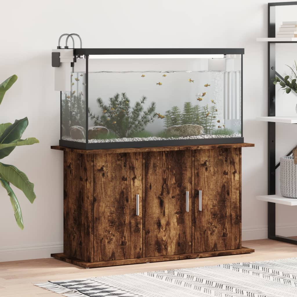 vidaXL Soporte de acuario madera ingeniería roble ahumado 101x41x58 cm