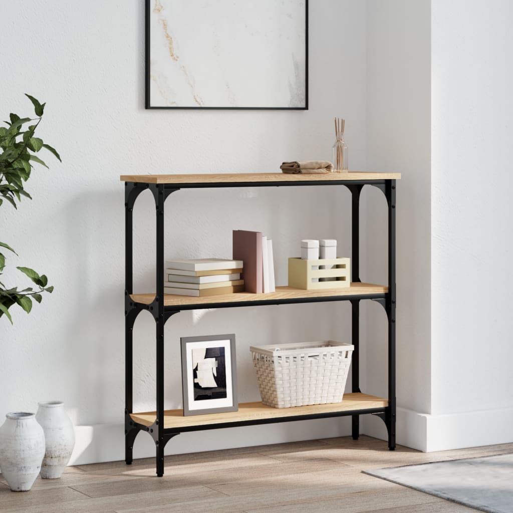 vidaXL Mesa consola roble Sonoma 75x22,5x75 cm madera de ingeniería