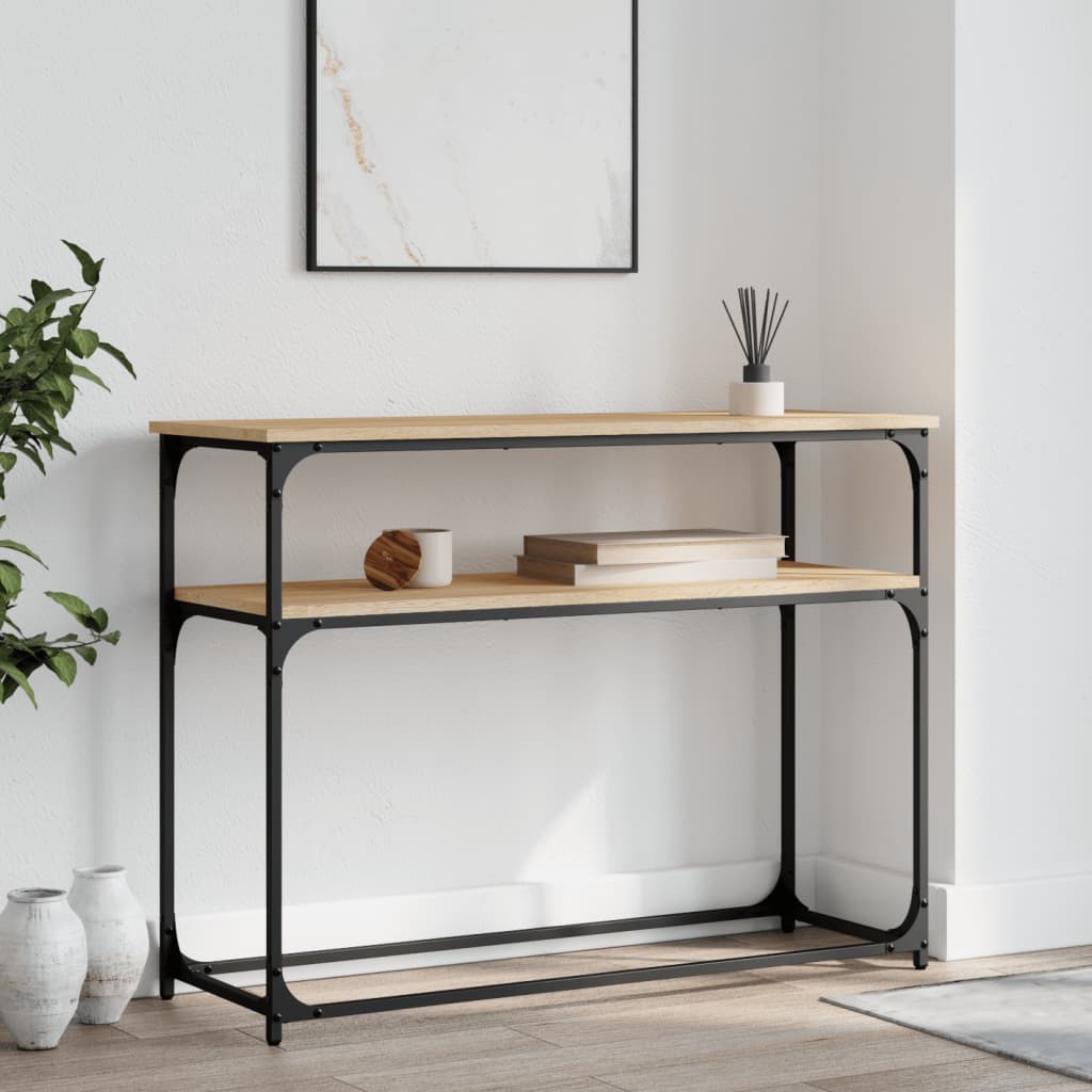 vidaXL Mesa consola madera de ingeniería roble Sonoma 100x35,5x75 cm