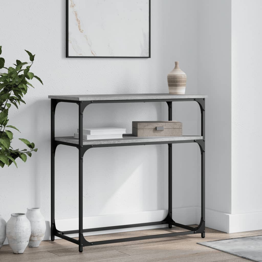 vidaXL Mesa consola madera de ingeniería gris Sonoma 75x35,5x75 cm