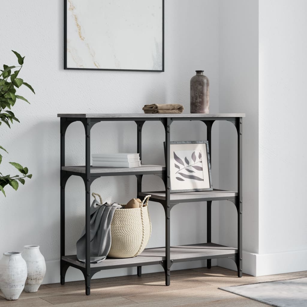vidaXL Mesa consola madera de ingeniería gris Sonoma 80x29x75 cm