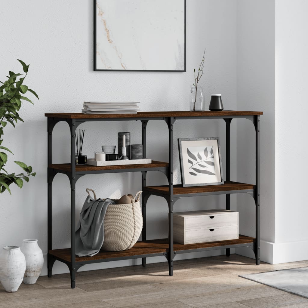 vidaXL Mesa consola madera de ingeniería marrón roble 102x29x75 cm