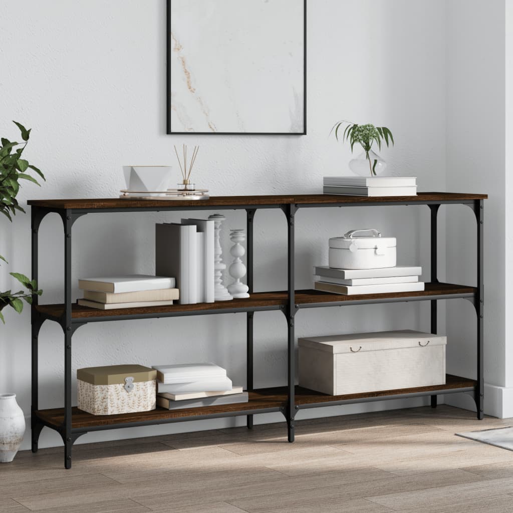vidaXL Mesa consola madera de ingeniería marrón roble 150x29x75 cm