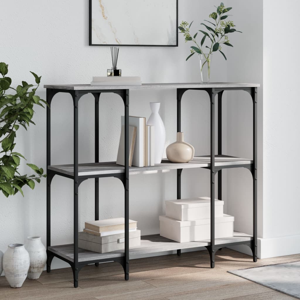 vidaXL Mesa consola madera de ingeniería gris Sonoma 102x35x90 cm