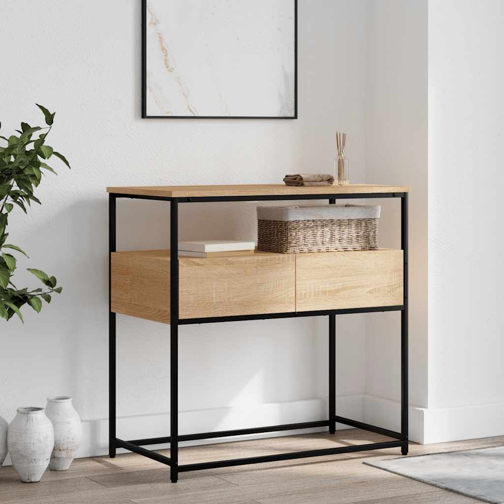 vidaXL Mesa consola roble Sonoma 75x40x75 cm madera de ingeniería