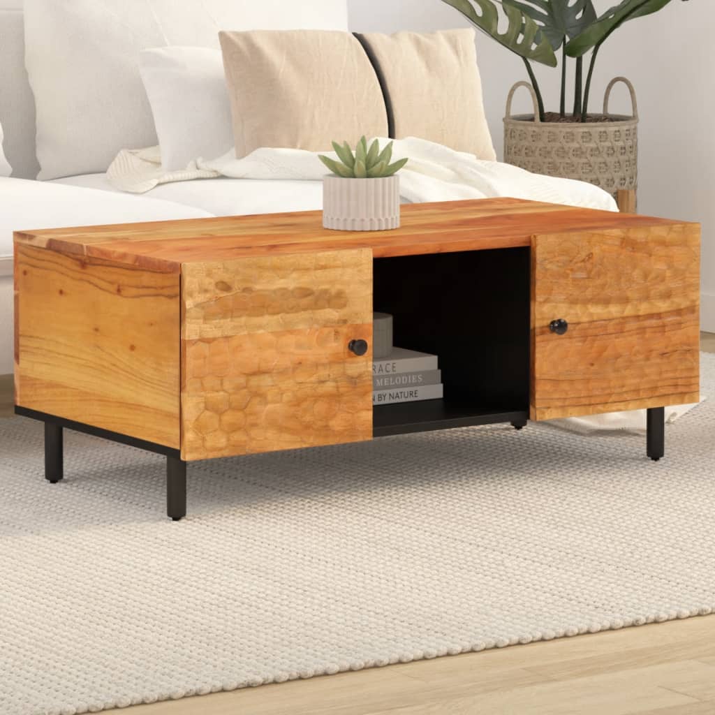 vidaXL Mesa de centro madera maciza de acacia 100x54x40 cm