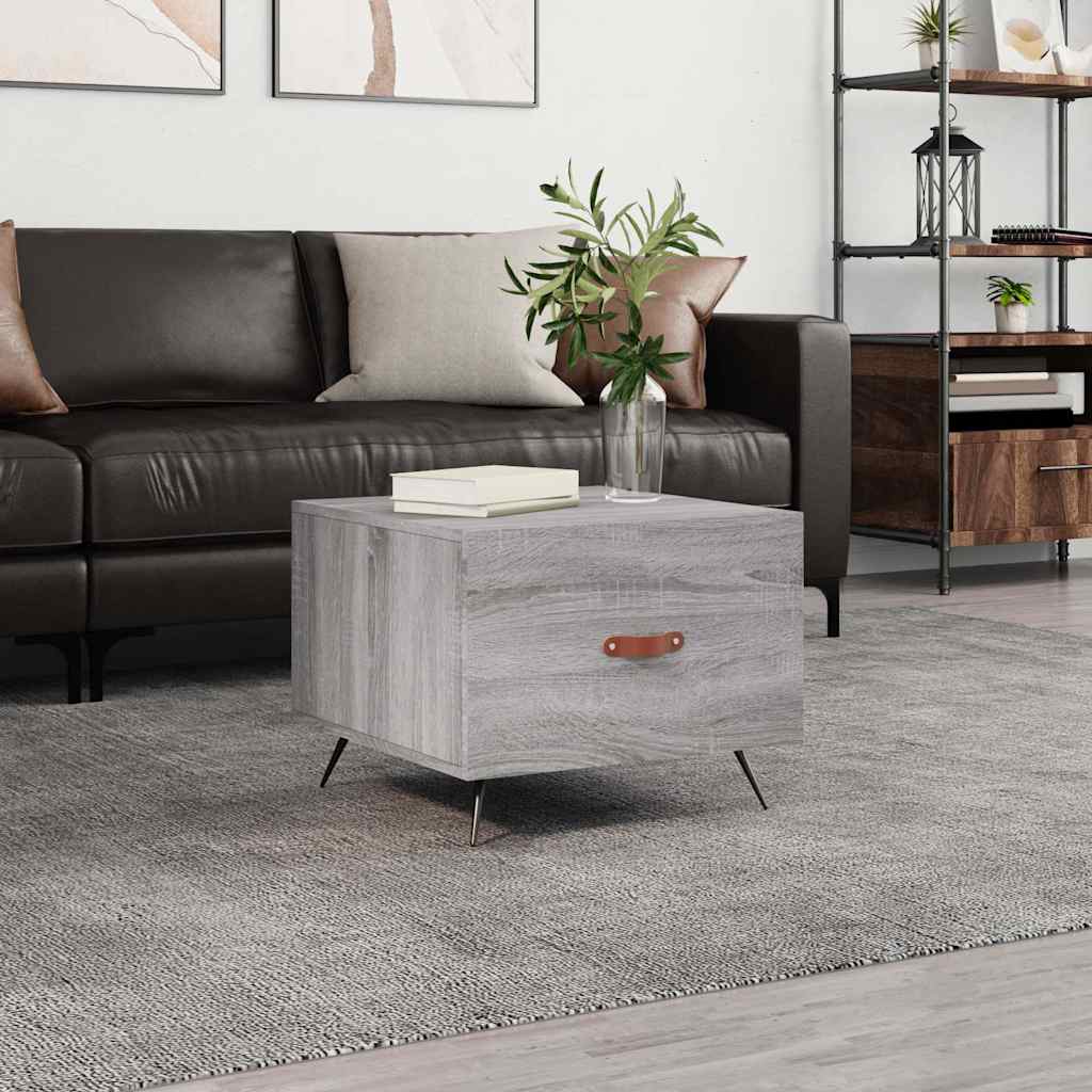 vidaXL Mesa de centro madera de ingeniería gris Sonoma 50x50x40 cm