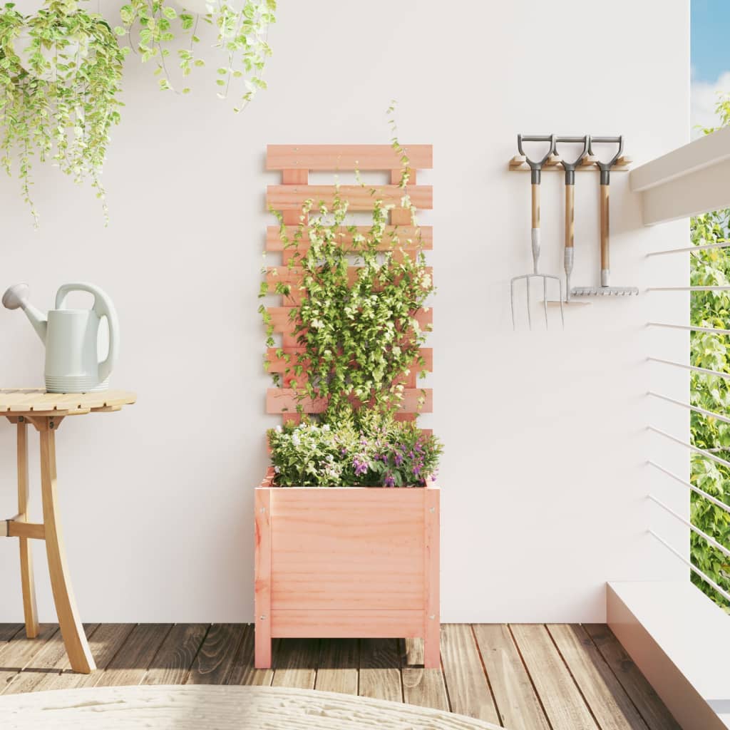 vidaXL Jardinera con estantería madera maciza Douglas 39x39,5x114 cm
