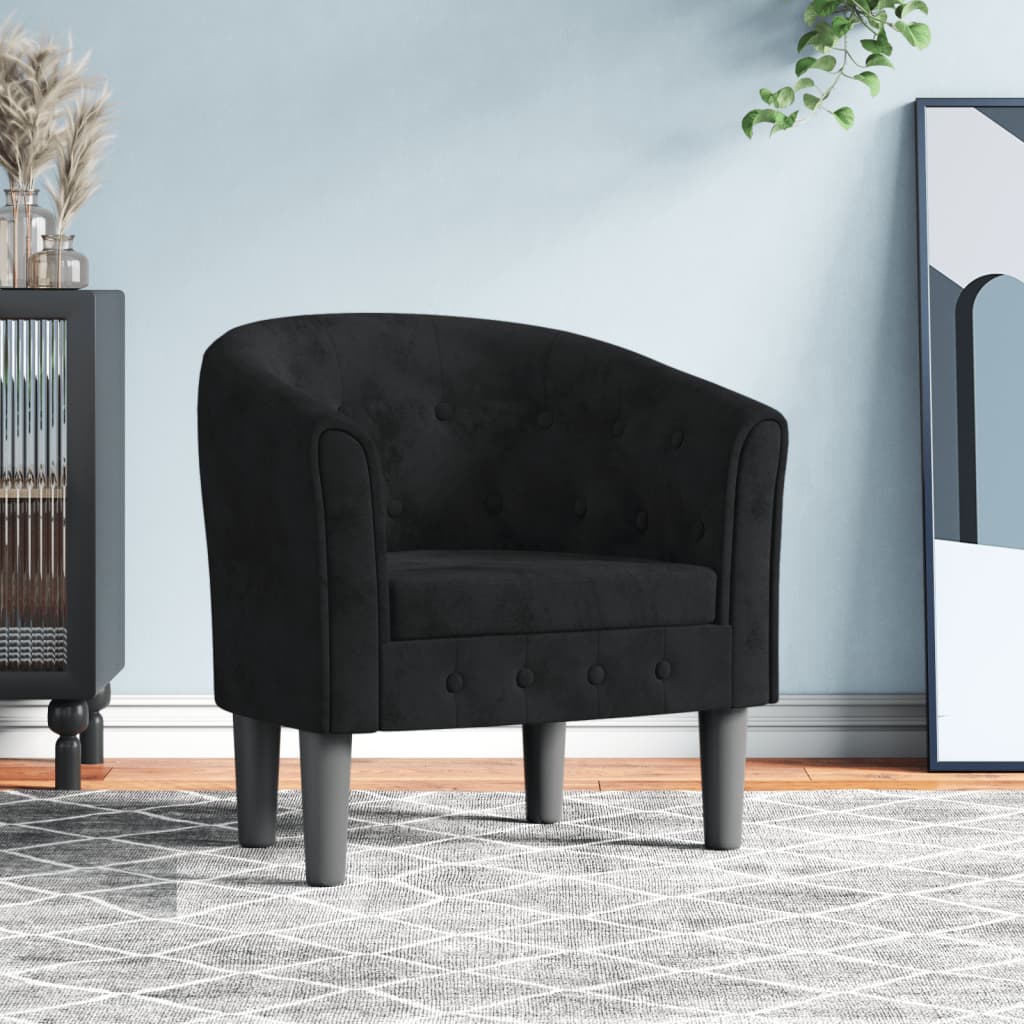 vidaXL Sillón de terciopelo negro