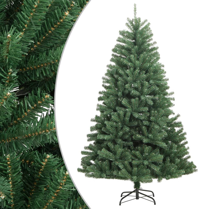vidaXL Árbol de Navidad artificial con bisagras y soporte verde 240 cm