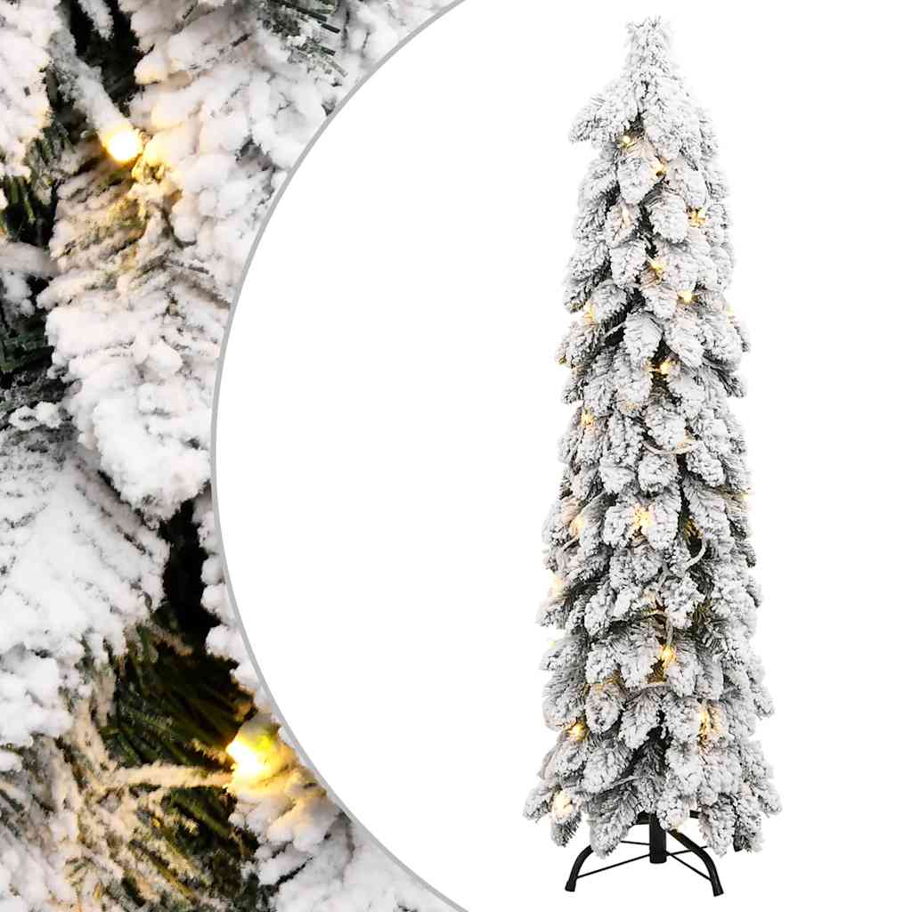 vidaXL Árbol de Navidad artificial iluminado con 80 LED y nieve 150 cm
