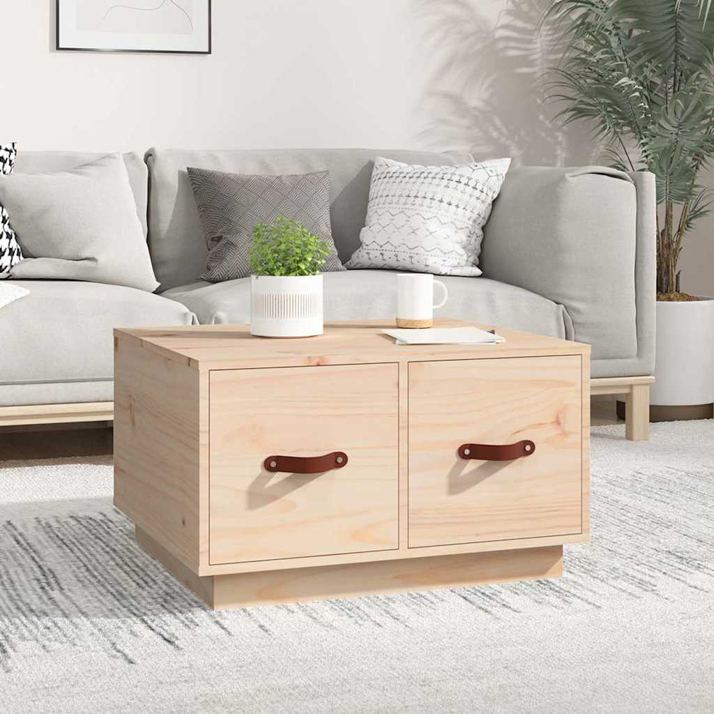 vidaXL Mesa de centro de madera maciza de pino 60x53x35 cm
