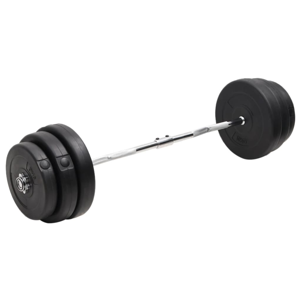 vidaXL Mancuerna curl con discos 90 kg