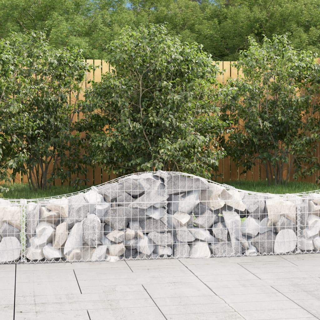 vidaXL Cestas de gaviones 5 uds forma de arco hierro 200x30x40/60 cm