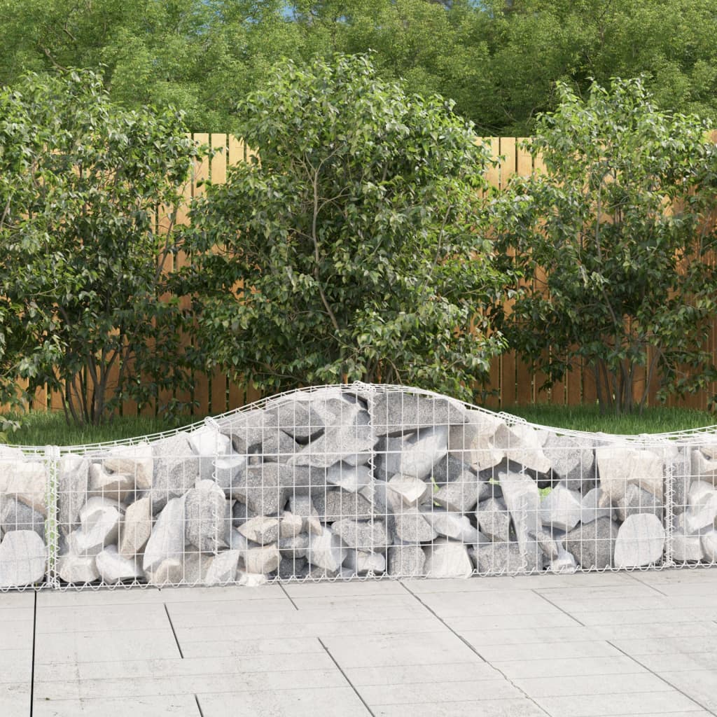 vidaXL Cestas de gaviones 13 uds forma de arco hierro 200x30x40/60 cm