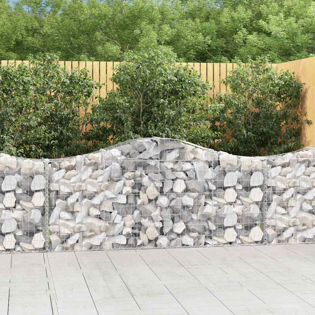 vidaXL Cestas de gaviones 8 uds forma de arco hierro 200x30x80/100 cm