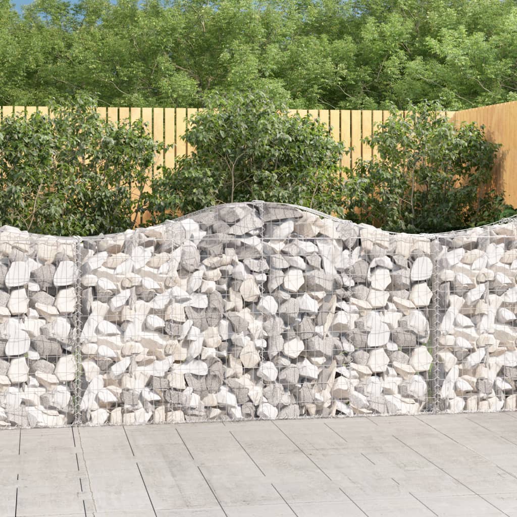 vidaXL Cestas de gaviones 8 uds forma de arco hierro 200x30x100/120 cm