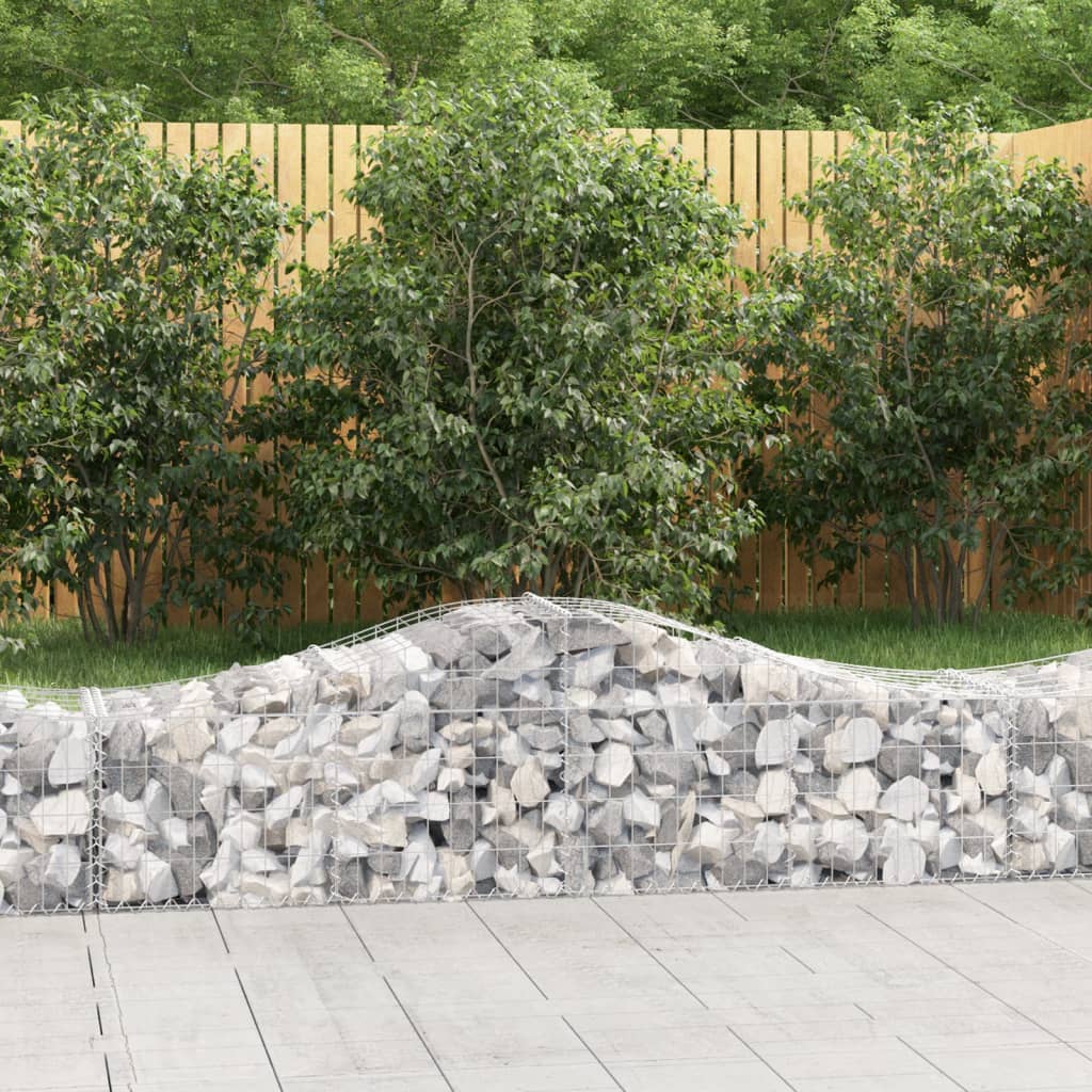 vidaXL Cestas de gaviones 9 uds forma de arco hierro 200x50x40/60 cm