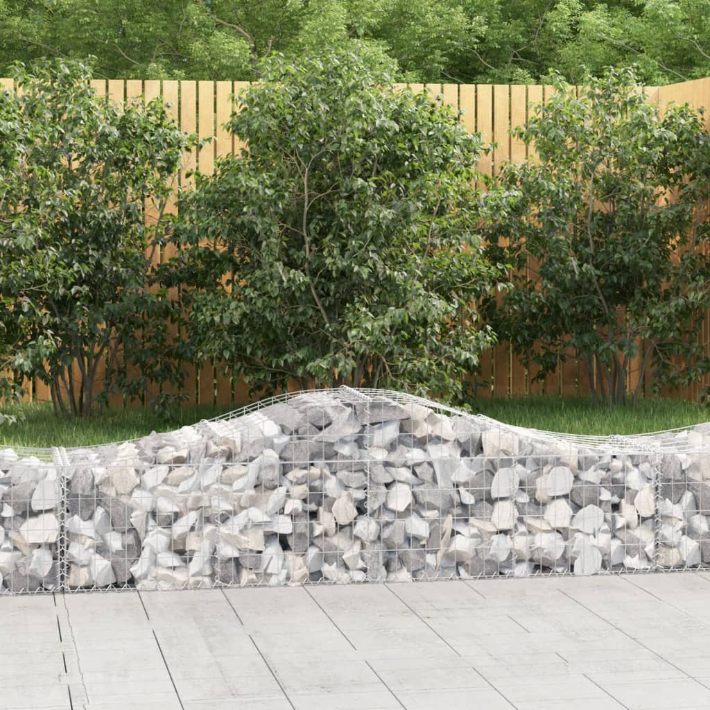 vidaXL Cestas gaviones 15 uds forma de arco hierro 200x50x40/60 cm