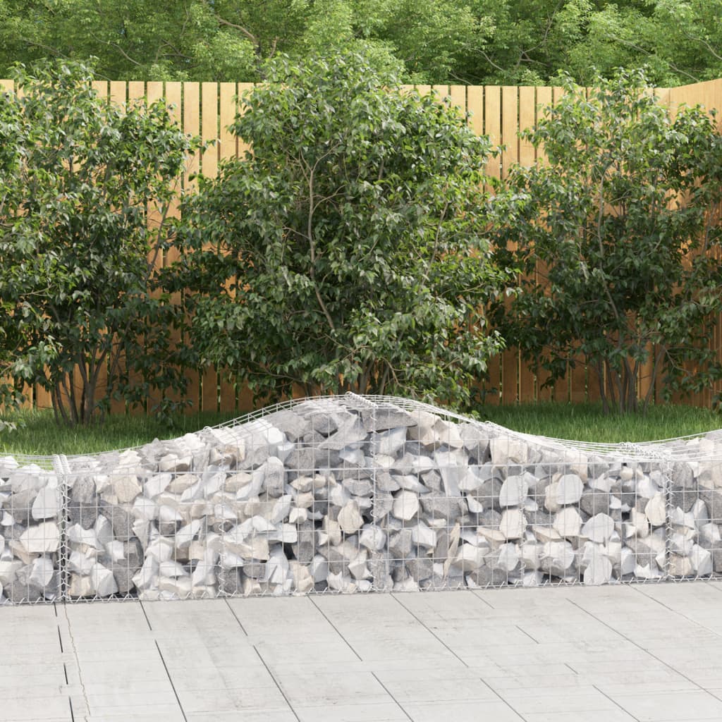 vidaXL Cestas de gaviones 20 uds forma de arco hierro 200x50x40/60 cm