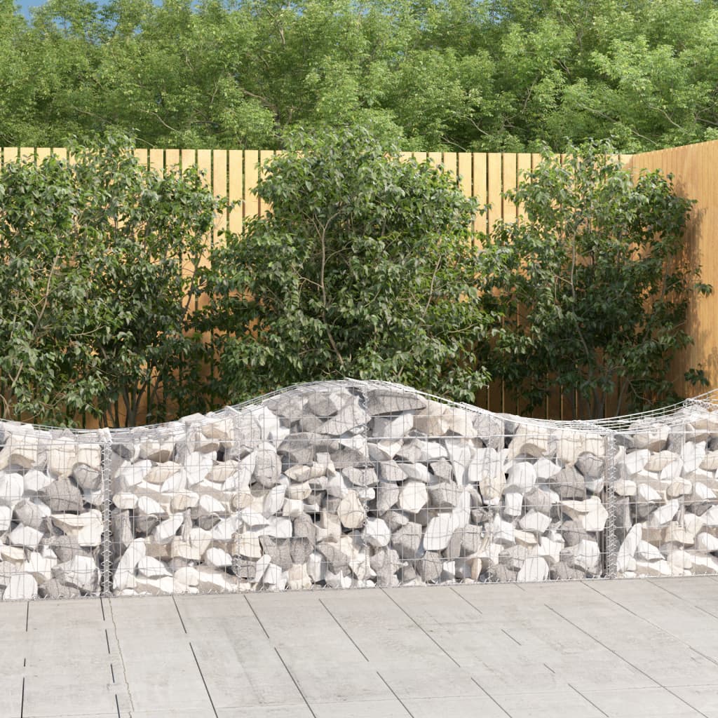 vidaXL Cestas de gaviones 25 uds forma de arco hierro 200x50x60/80 cm