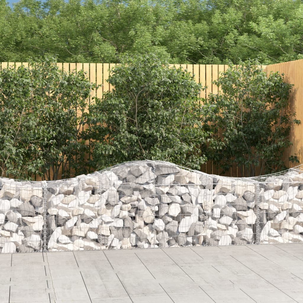 vidaXL Cestas de gaviones 40 uds forma de arco hierro 200x50x60/80 cm