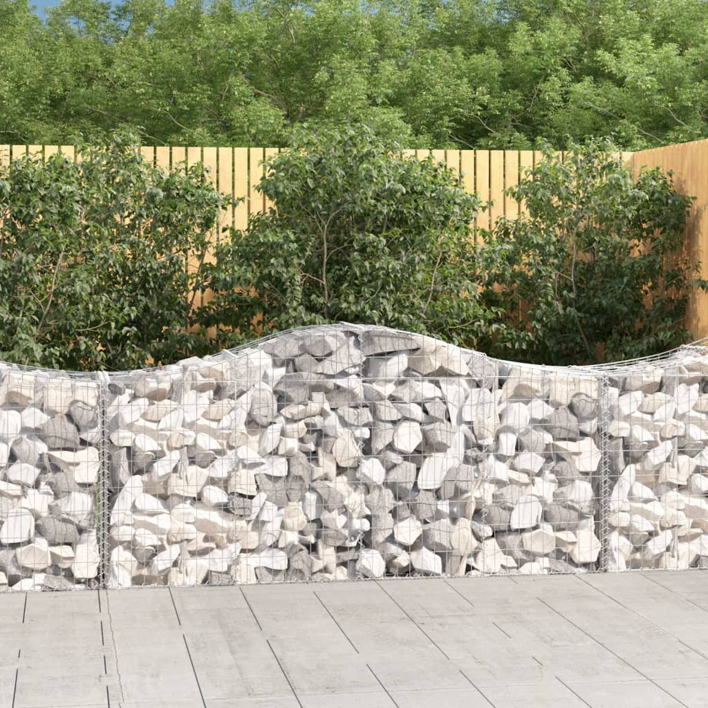 vidaXL Cestas de gaviones 11 uds forma de arco hierro 200x50x80/100 cm