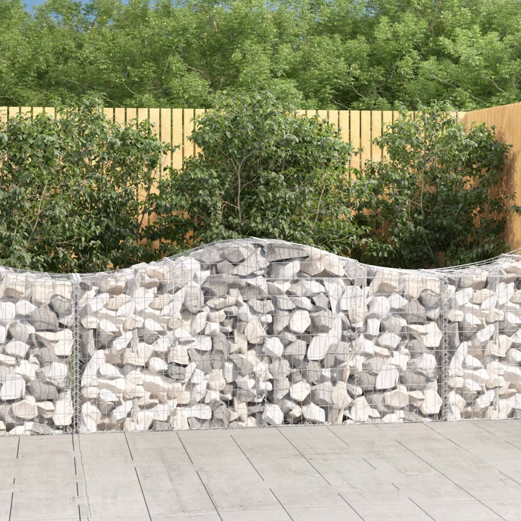 vidaXL Cestas de gaviones 20 uds forma de arco hierro 200x50x80/100 cm