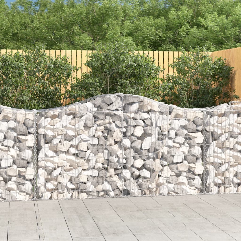 vidaXL Cestas de gaviones 11 uds forma de arco hierro 200x50x100/120cm