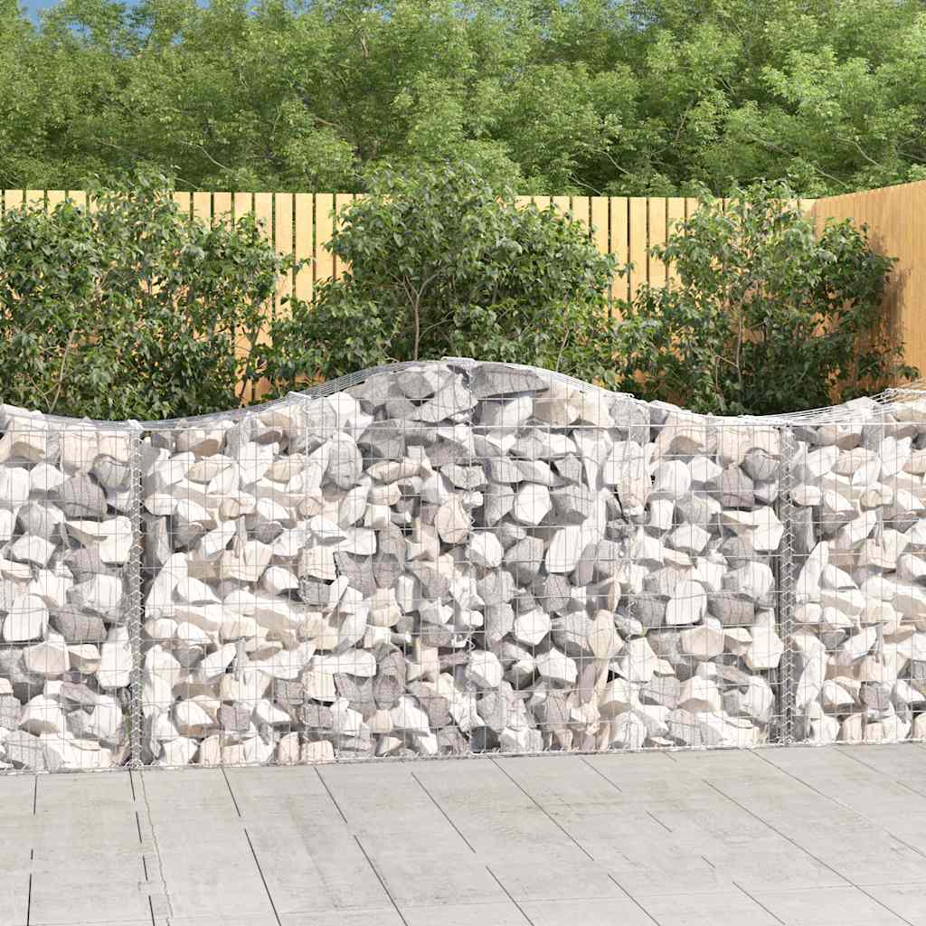 vidaXL Cestas de gaviones 18 uds forma de arco hierro 200x50x100/120cm