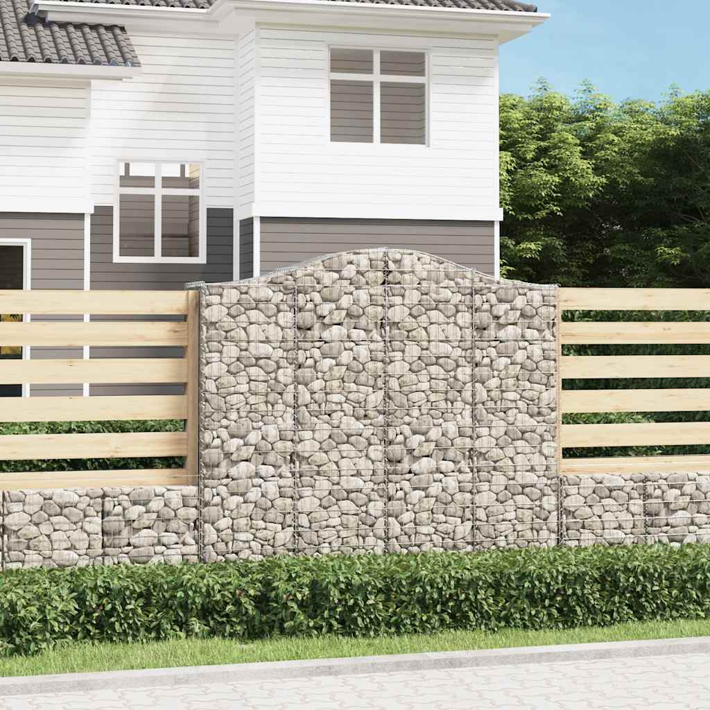 vidaXL Cestas de gaviones 2 uds forma de arco hierro 200x50x180/200 cm