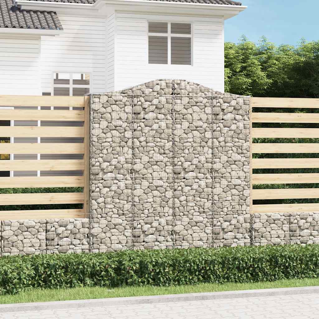 vidaXL Cestas de gaviones 7 uds forma de arco hierro 200x50x220/240 cm