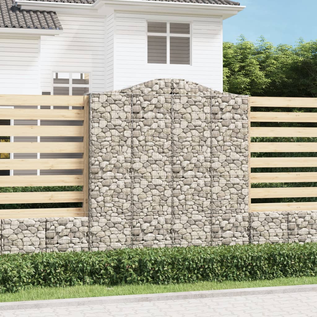 vidaXL Cestas de gaviones 8 uds forma de arco hierro 200x50x220/240 cm