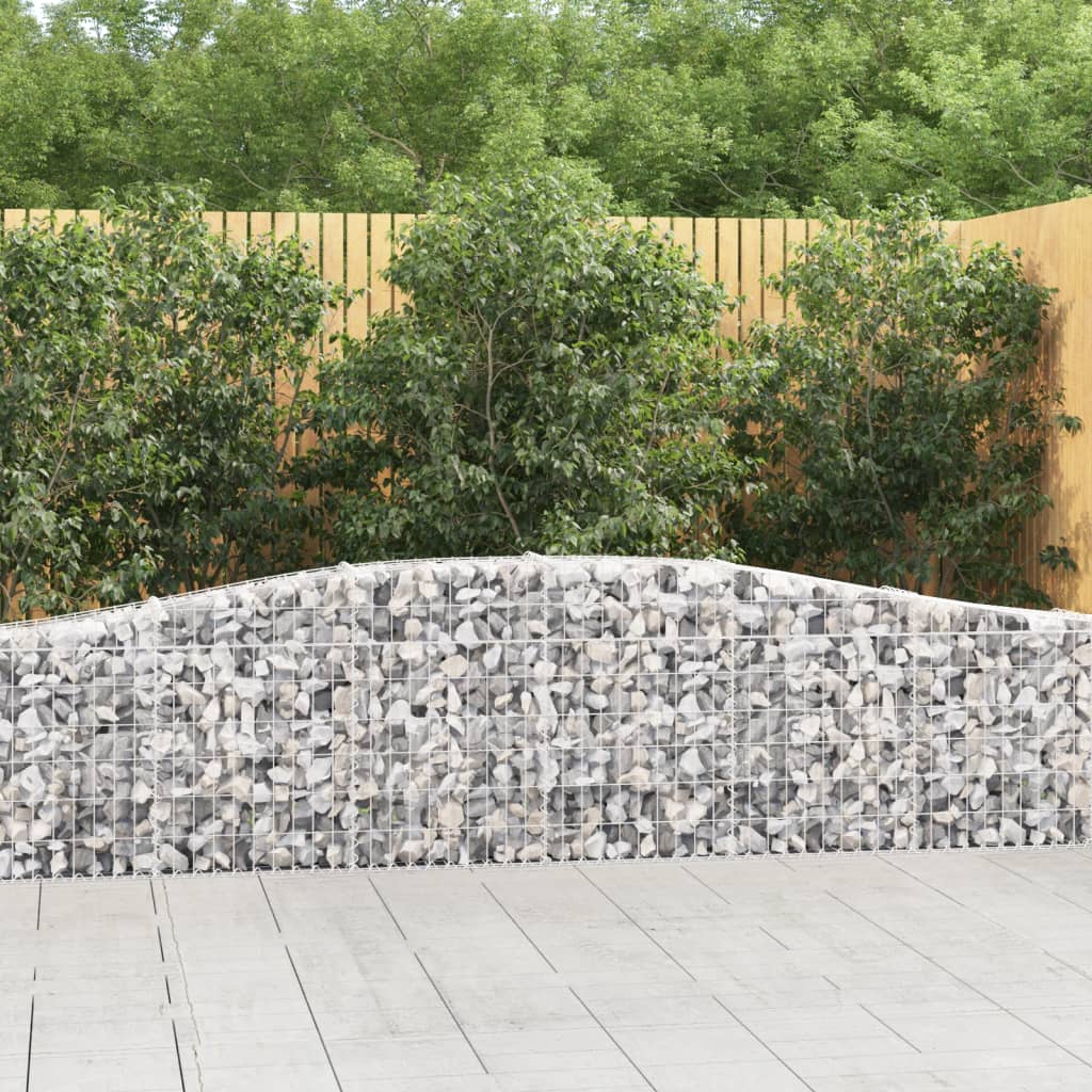 vidaXL Cestas de gaviones 2 uds forma de arco hierro 400x30x60/80 cm