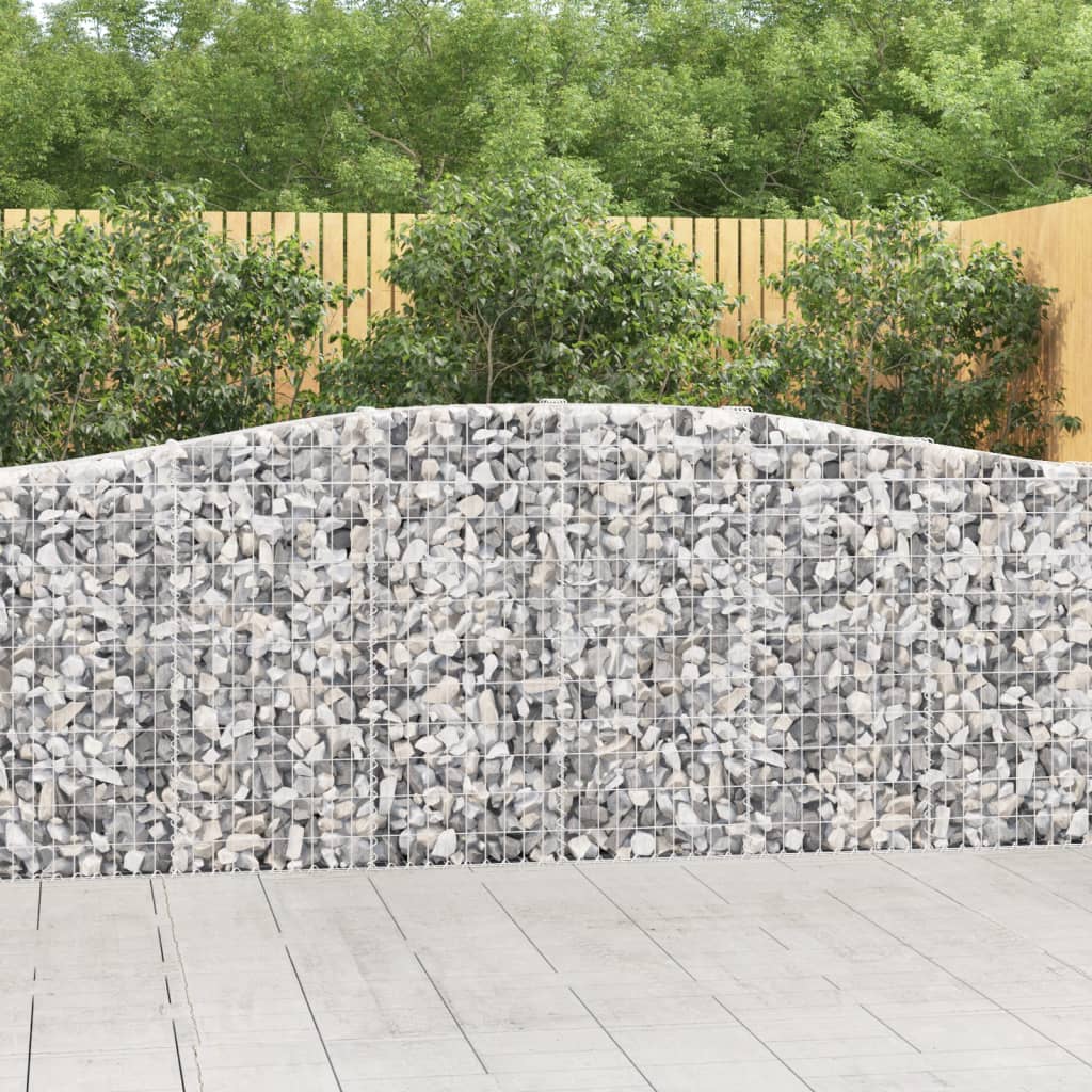vidaXL Cestas de gaviones 5 uds forma de arco hierro 400x30x100/120 cm