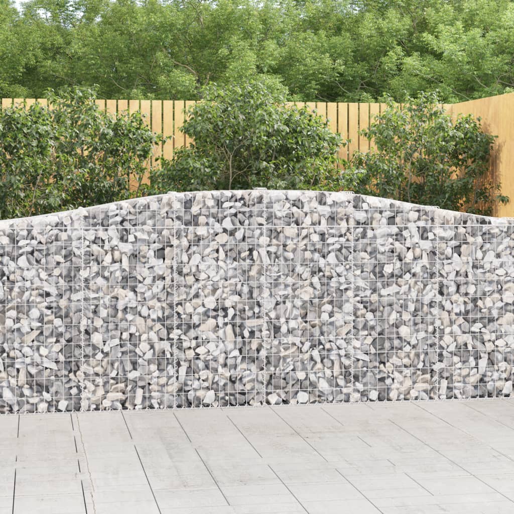 vidaXL Cestas de gaviones 15 uds forma de arco hierro 400x30x100/120cm