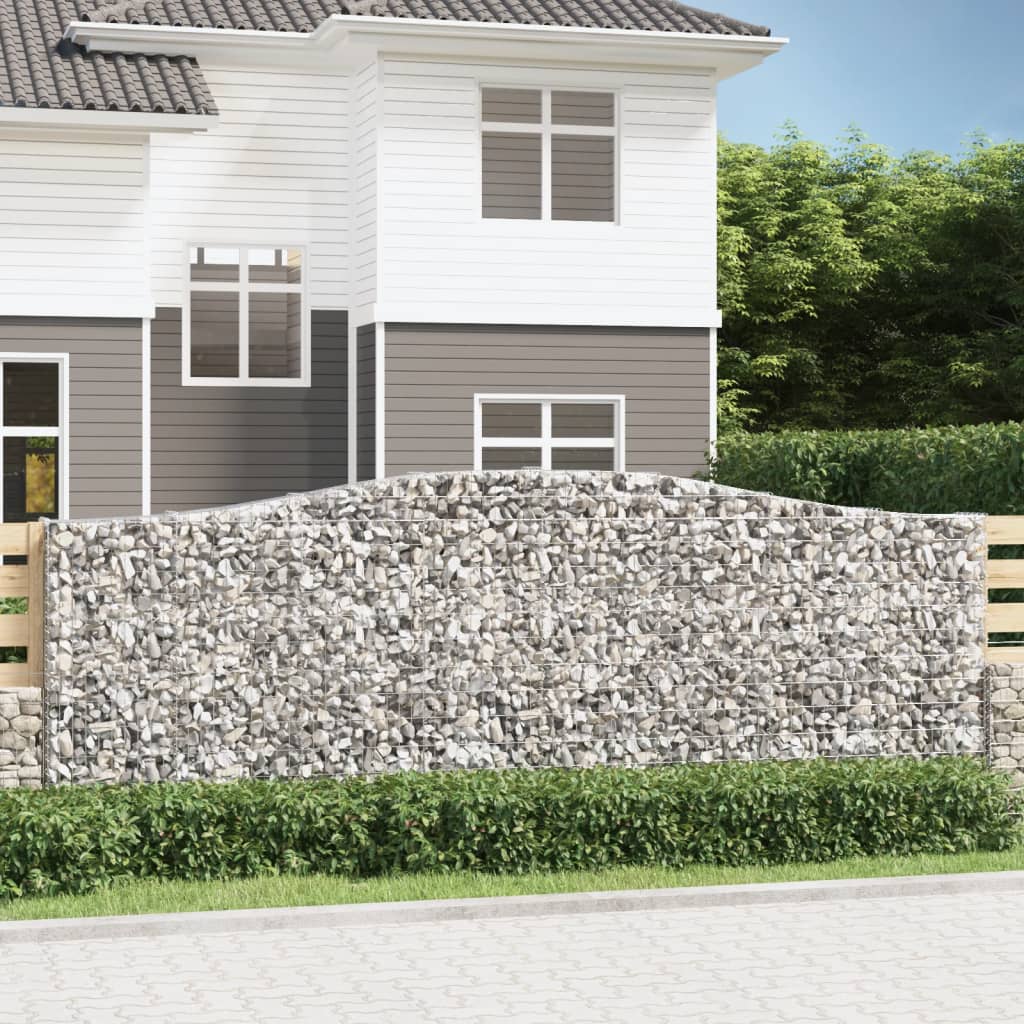 vidaXL Cestas de gaviones 10 uds forma de arco hierro 400x30x140/160cm