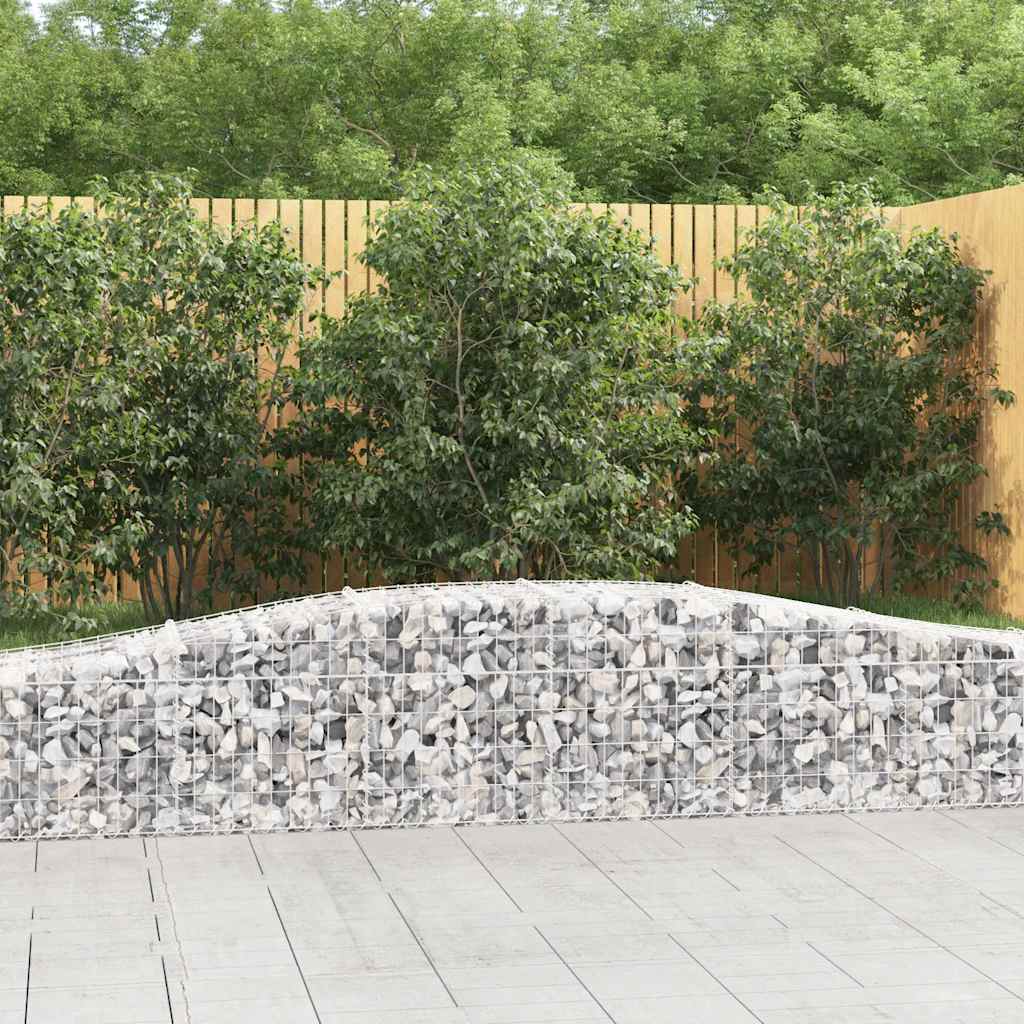 vidaXL Cestas de gaviones 3 uds forma de arco hierro 400x50x40/60 cm