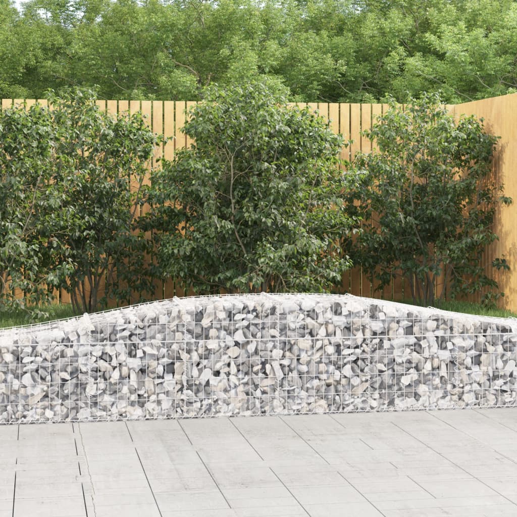vidaXL Cestas de gaviones 9 uds forma de arco hierro 400x50x40/60 cm