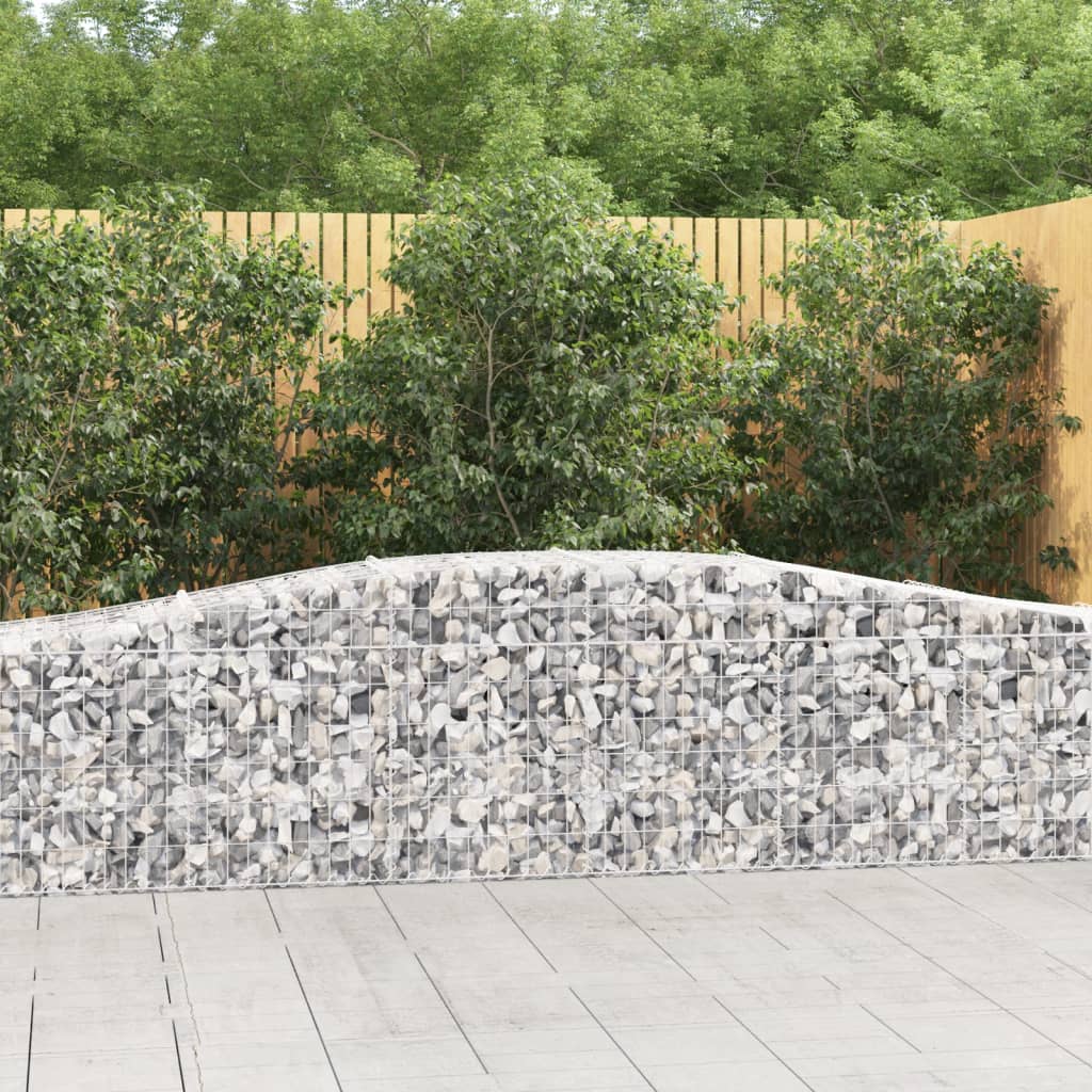vidaXL Cestas de gaviones 4 uds forma de arco hierro 400x50x60/80 cm