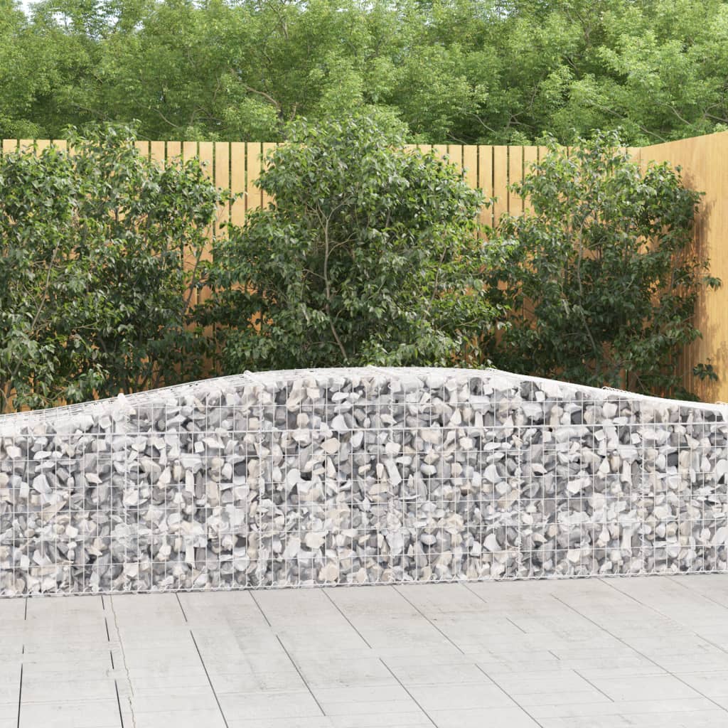 vidaXL Cestas de gaviones 15 uds forma de arco hierro 400x50x60/80 cm