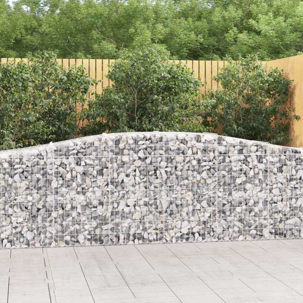 vidaXL Cestas de gaviones 10 uds forma de arco hierro 400x50x80/100 cm